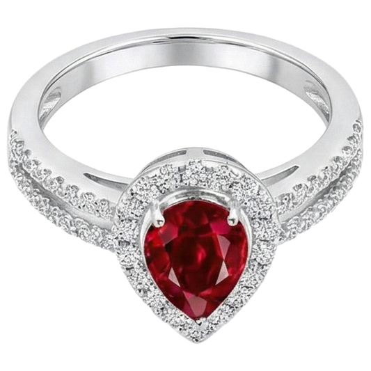 echter round rubin 4Karat ring Seitenansicht