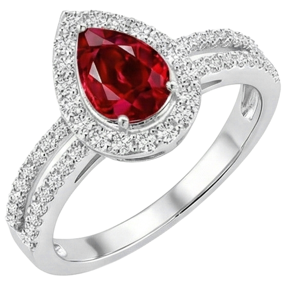 echter round rubin 4Karat ring Detailansicht