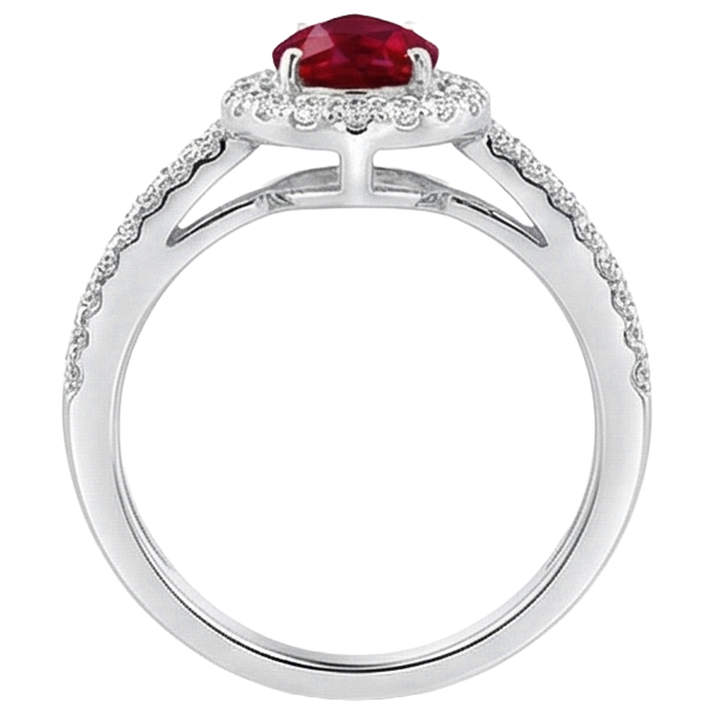 echter round rubin 4Karat ring Profilansicht