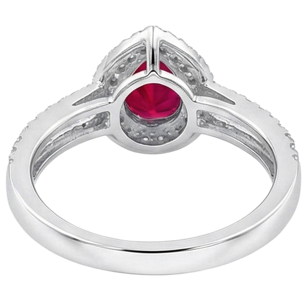 echter round rubin 4Karat ring auf Weiß