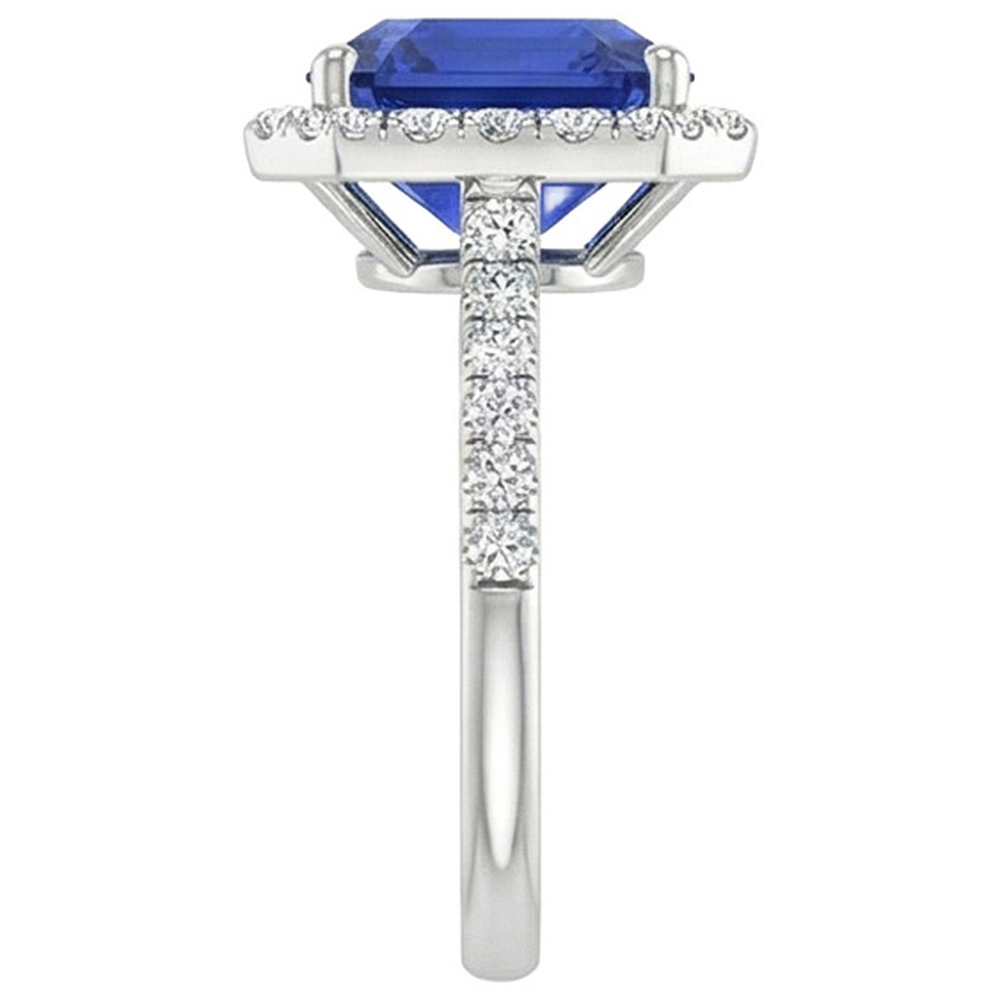 echter asscher diamant 5.75Karat ring Draufsicht