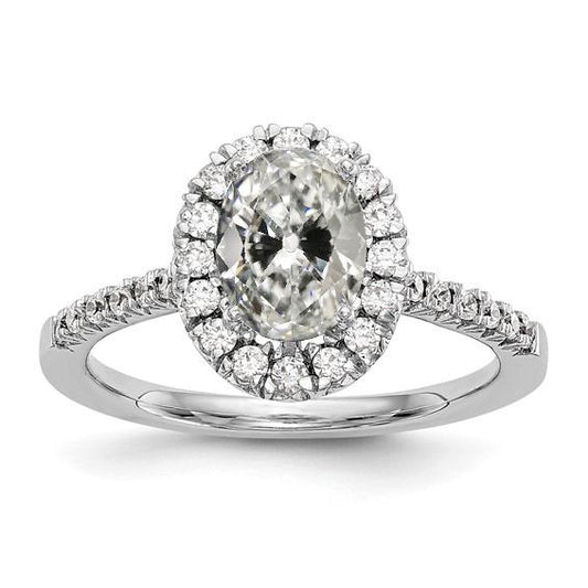 Halo Runden & Oval alter Bergmann Echt Diamantring mit Akzenten 4 Karat