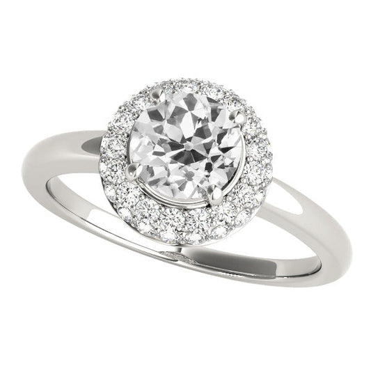 Halo Runden alter Bergmann Echt Diamantring Krappenset 3.50 Karat Schmuck