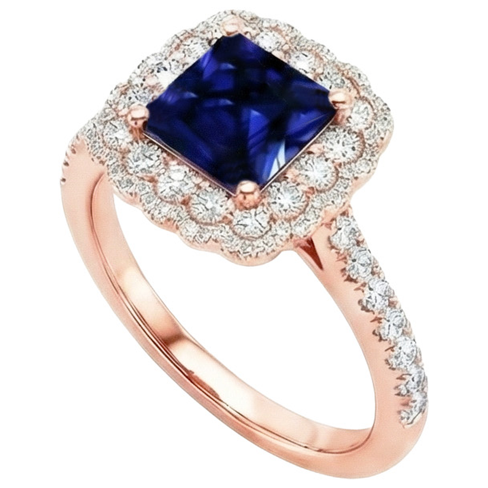 echter round diamant 7Karat ring Draufsicht
