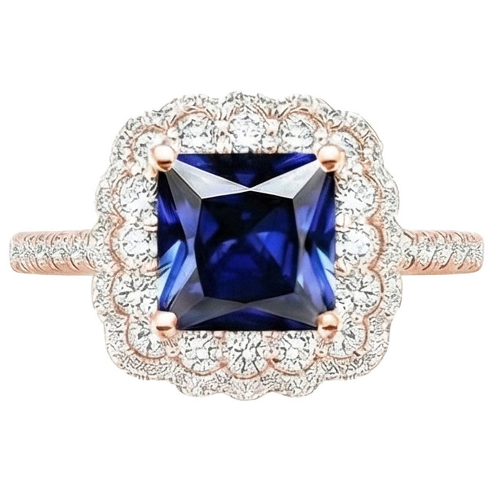 echter round diamant 7Karat ring Profilansicht