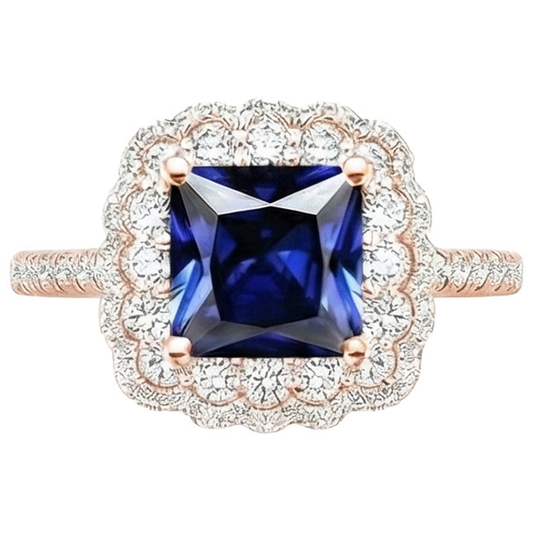 echter round diamant 7Karat ring Profilansicht