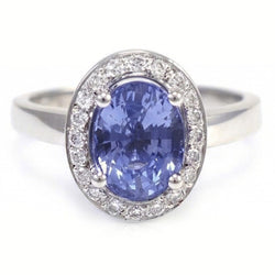 Halo-Saphir-Aus der Erde Abgebauter Natürlicher Diamant-Ring