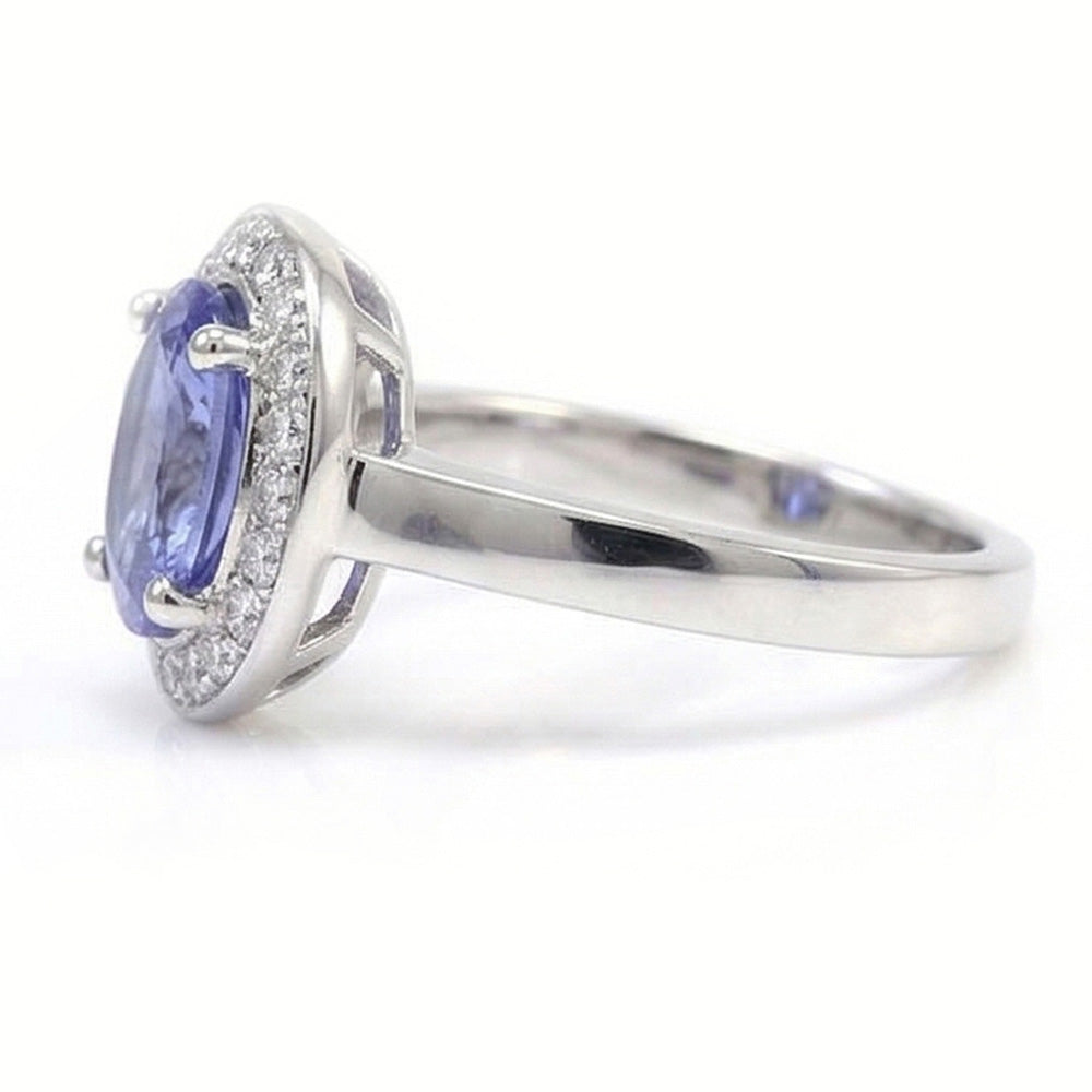 Halo-Saphir-Aus der Erde Abgebauter Natürlicher Diamant-Ring