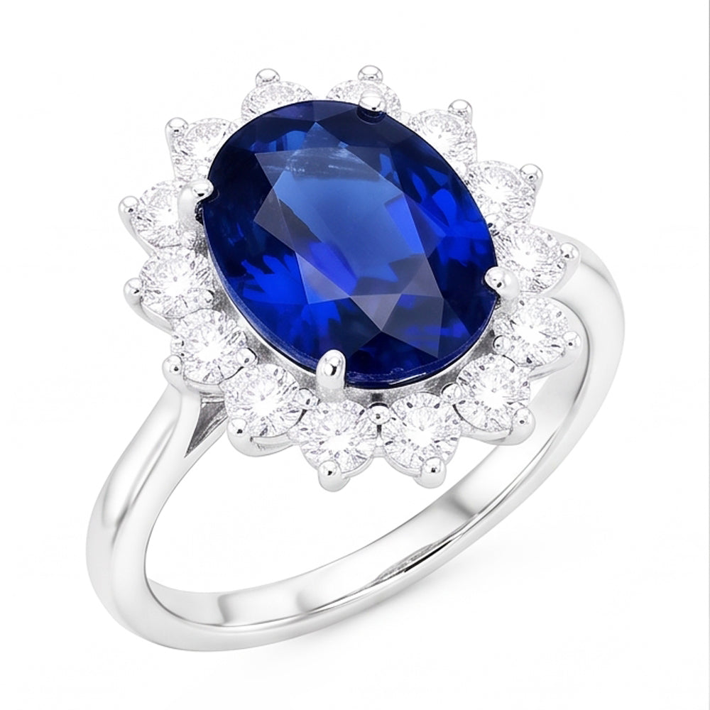 Halo Saphir Ring