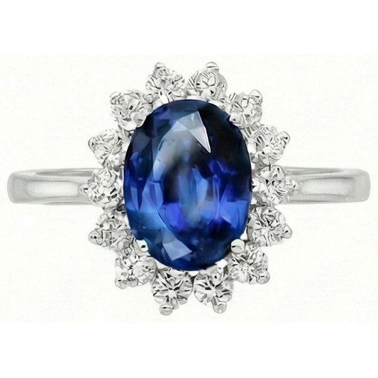 Halo Saphir Ring