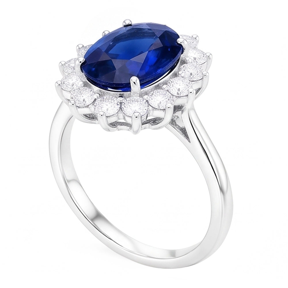 Halo Saphir Ring