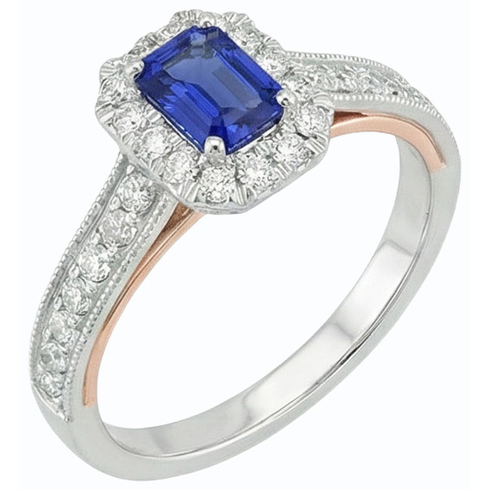 echter round saphir 3.50Karat ring Detailansicht