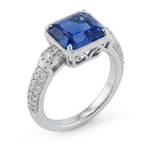 echter round diamant 4Karat ring Seitenansicht