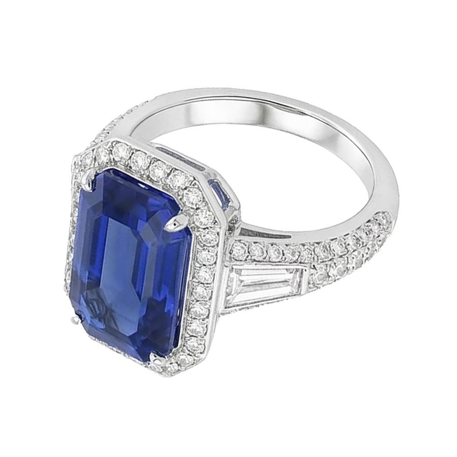 echter baguette diamant 4Karat ring Profilansicht