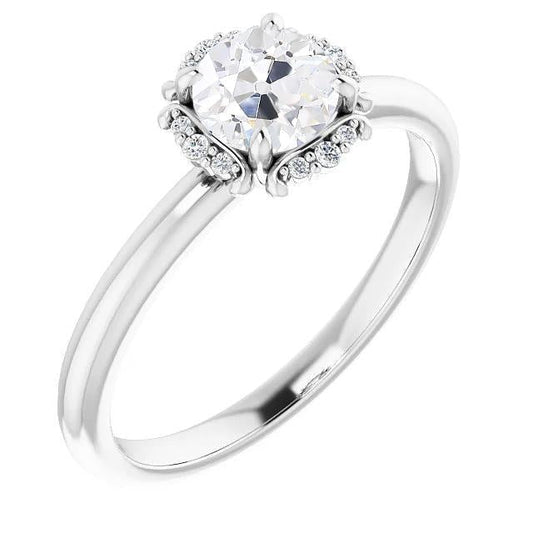 Halo Verlobungsring Altschliff Echt Diamant 2.75 Karat Damen Goldschmuck