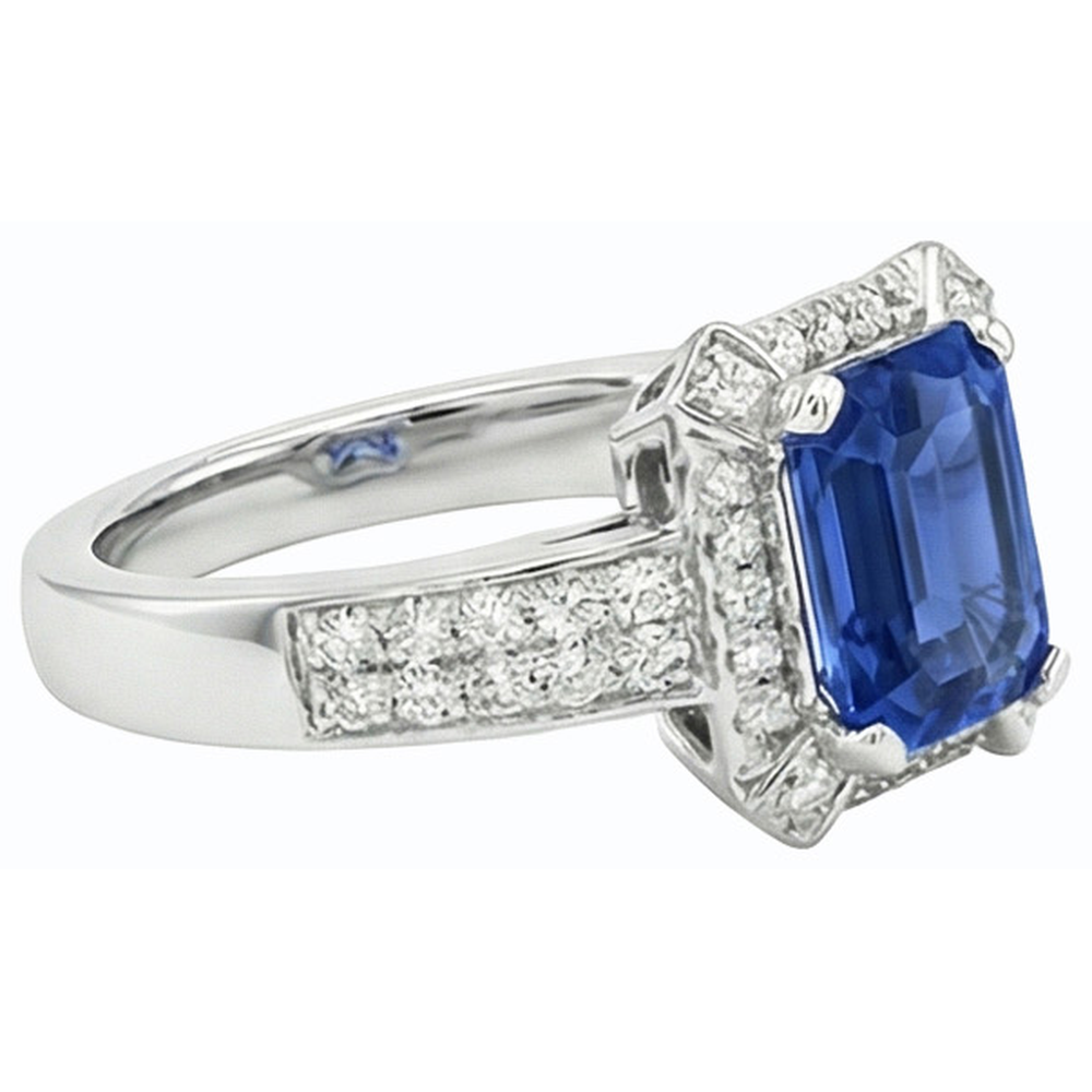 echter round diamant 3.50Karat ring Profilansicht