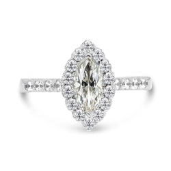 Halo-Verlobungsring für Damen Marquise Old Mine Cut Echt Diamant 4.50 Karat