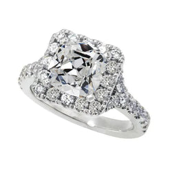 Halo Verlobungsring runder alter Minenschliff Echt Diamantschmuck 10.50 Karat