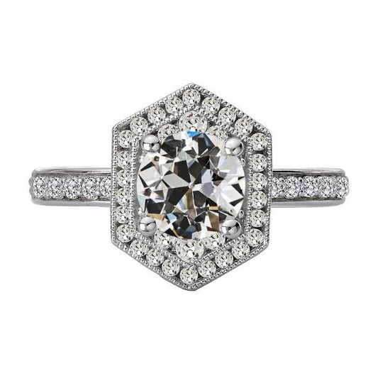 Halo rund alter Bergmann Echt Diamant Ehering Damenschmuck 5,50 Karat