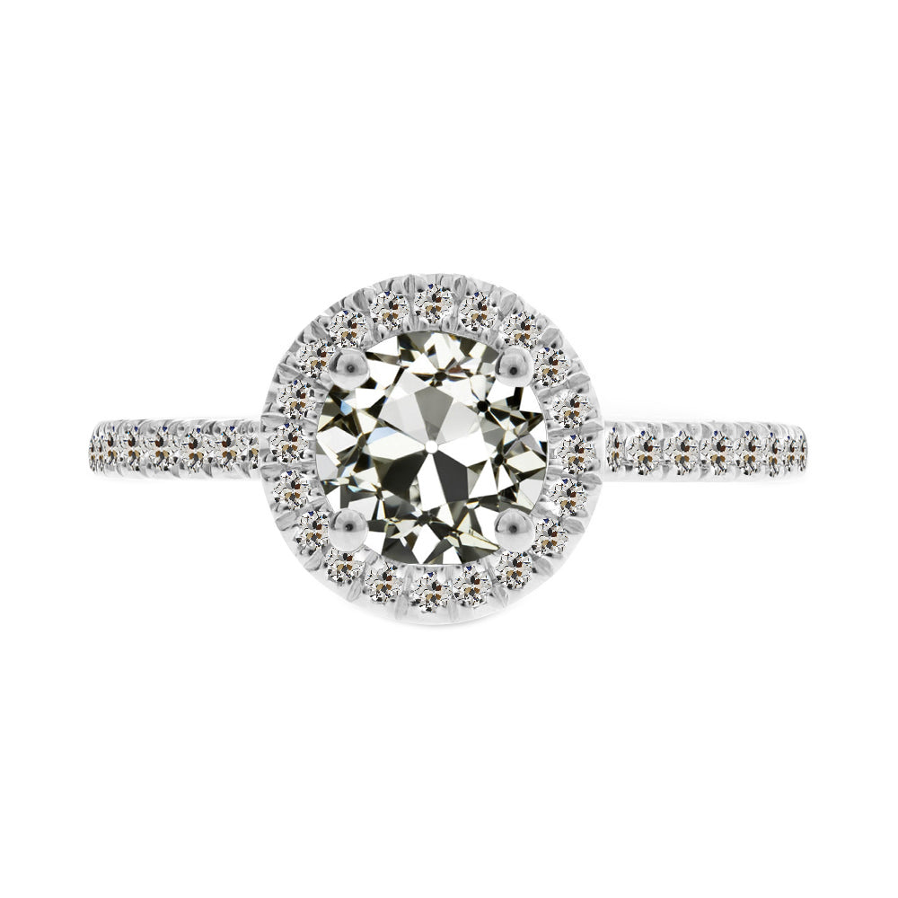 Naturreiner Edler Diamant Halo-Verlobungsring 2 Karat 14K Weißgold – Hauptansicht
