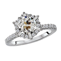 Authentischer VVS Reinheit Edler Diamant Halo-Ring 2 Karat