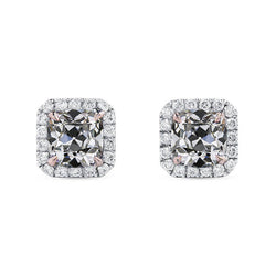 Naturreiner Diamant Ohrringe 6 Karat – Zweifarbiges 14K Gold