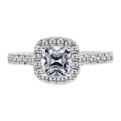 Erdgewonnener Brillant Halo-Ring 5 Karat – 14 Karat Weißgold
