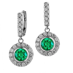 Brillanter Gemstone Earring – Kolumbianischer Smaragd 1,50 Karat