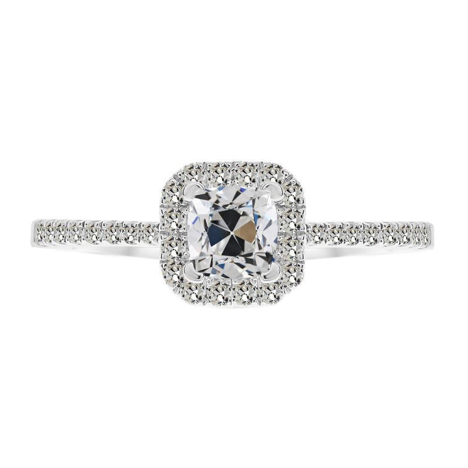 Designer Halo-Fassung Ring 2 Karat – Hauptansicht
