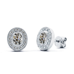 Glänzender Zargenfassung Edler Diamant Ohrringe – 1 Karat 14