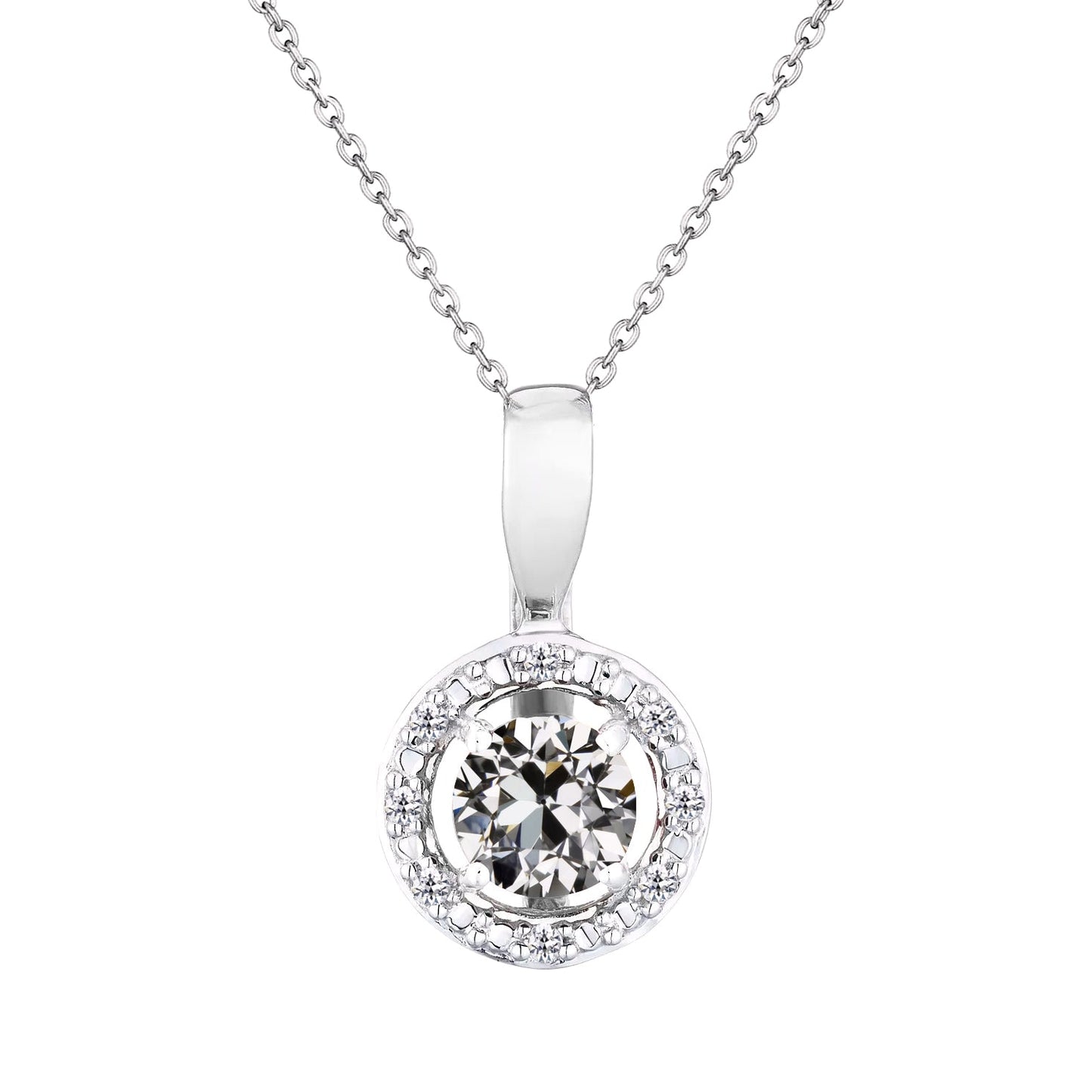 Edler Diamant Anhänger 2-Karat 14K Weißgold – Hauptansicht