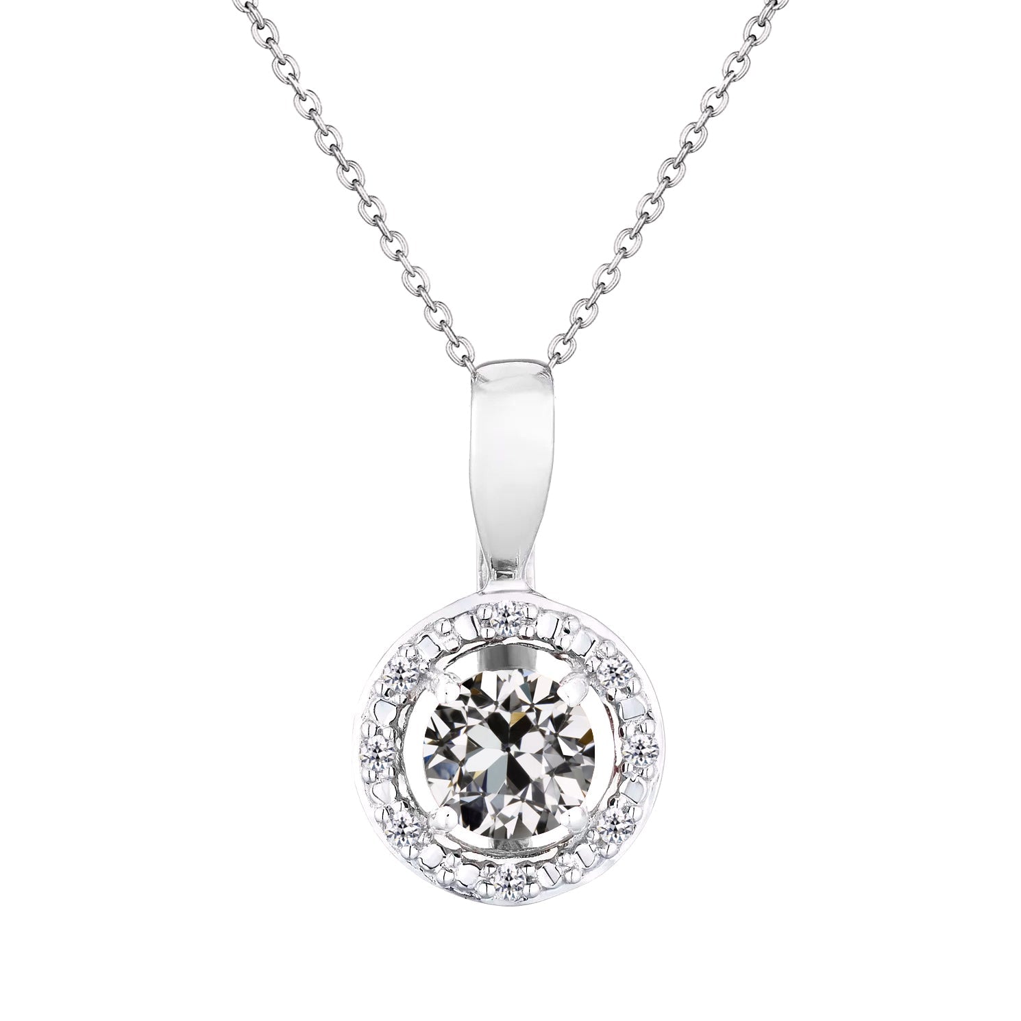 Edler Diamant Anhänger 2-Karat 14K Weißgold – Hauptansicht