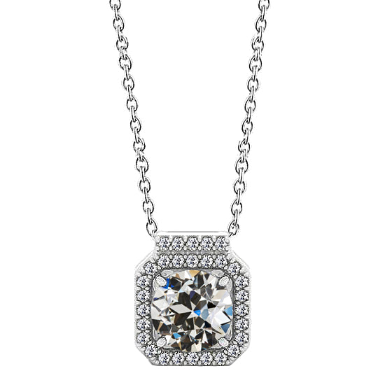 Naturreiner Edler Diamant Halo 1 Karat 14 Karat Weißgold – Hauptansicht