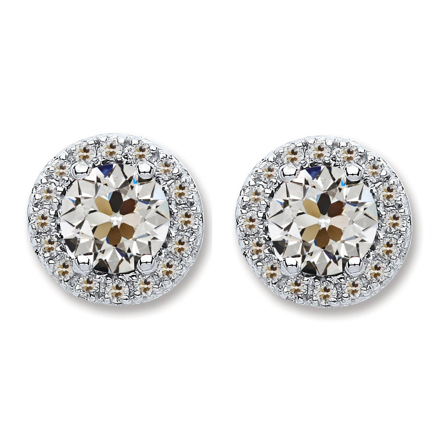 Edler Diamant Ohrringe 1,50-Karat 14K Weißgold – Hauptansicht