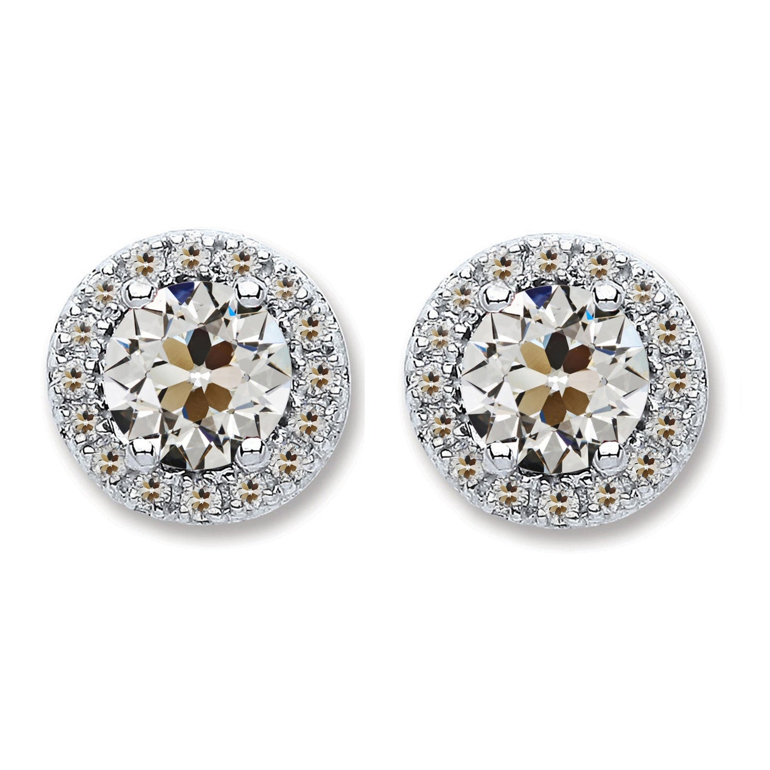 Edler Diamant Ohrringe 1,50-Karat 14K Weißgold – Hauptansicht