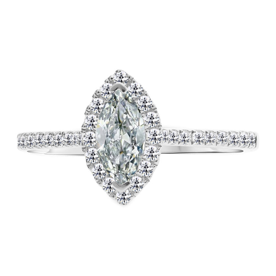 Diamant Halo-Fassung Ring 1,50-Karat 14K Weißgold – Hauptansicht