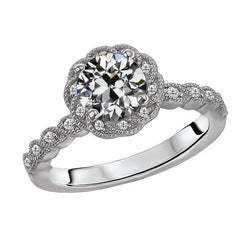 Echter Antik-Kissen-Schliff Diamant Antragsring 2 Karat