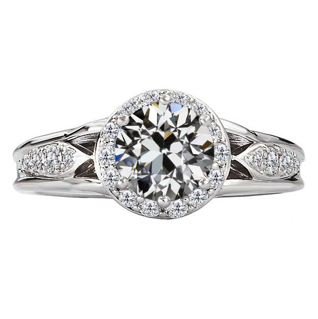 Halo-Fassung Ring 14K Weißgold mit Brillant – Hauptansicht