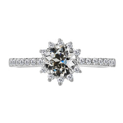 14K Weißgold Akzent-Solitär-Ring mit Diamant – 2 Karat