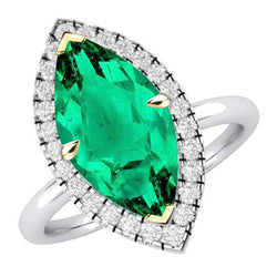 GIA-Geprüft Farbstein-Ring – Kolumbianischer Smaragd 3 Karat