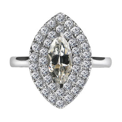 Luxuriöser Diamant Halo-Verlobungsring – 2,50 Karat 14K Weißgold
