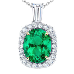 Zweifarbiges 14K Gold GIA-Zertifiziert Edler Smaragd