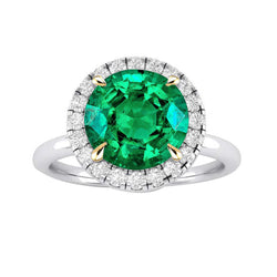 Glänzender GIA-Zertifiziert Edler Smaragd Farbstein-Ring – 4