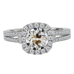 Glänzender Halo-Fassung Ring mit Old Mine Cut Edler Diamant – 5