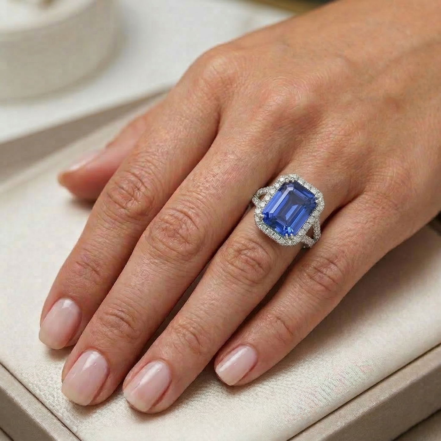 echter round diamant 11.75Karat ring mit Diamantbesatz