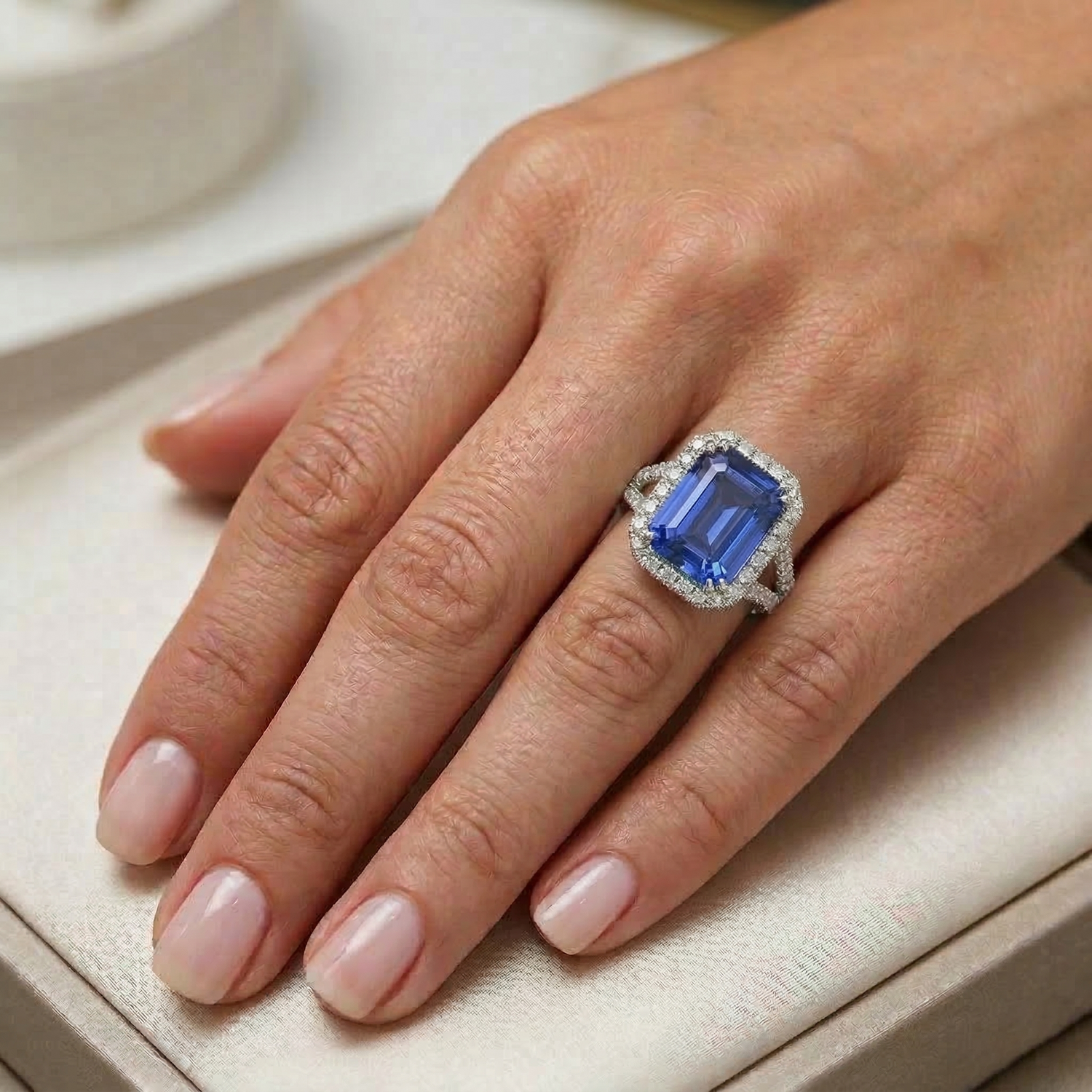 echter round diamant 11.75Karat ring mit Diamantbesatz