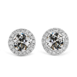 Naturreiner Old Mine Cut Brillant Ohrringe – 2 Karat in 14K