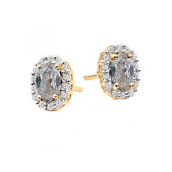 Authentischer Edler Diamant Ohrringe 5,50 Karat – 14K Gelbgold