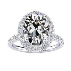 Naturreiner Jubiläumsband Brillant Halo-Verlobungsring 4,50 Karat
