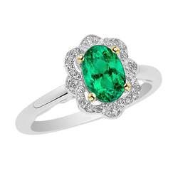 Smaragd GIA-Zertifiziert Schmuckstein-Ring 2 Karat in 14 Karat